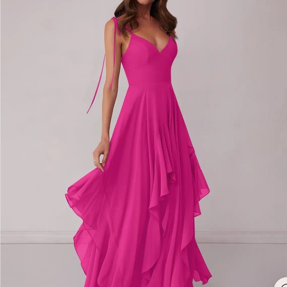 Azazie Barbie Pink Bridesmaids Dress 1004 Size A10 - Picture 11 of 11